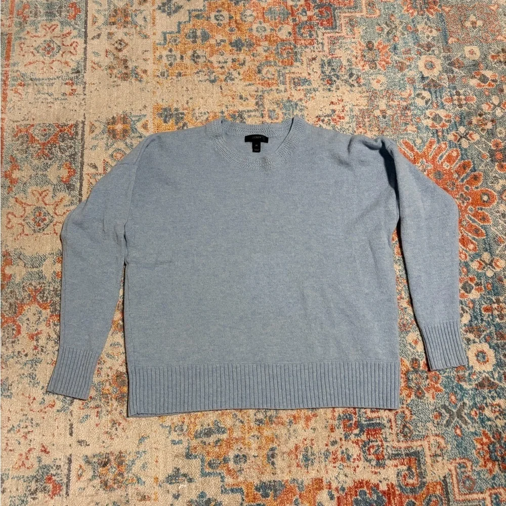 J.Crew wool baby blue crewneck sweater